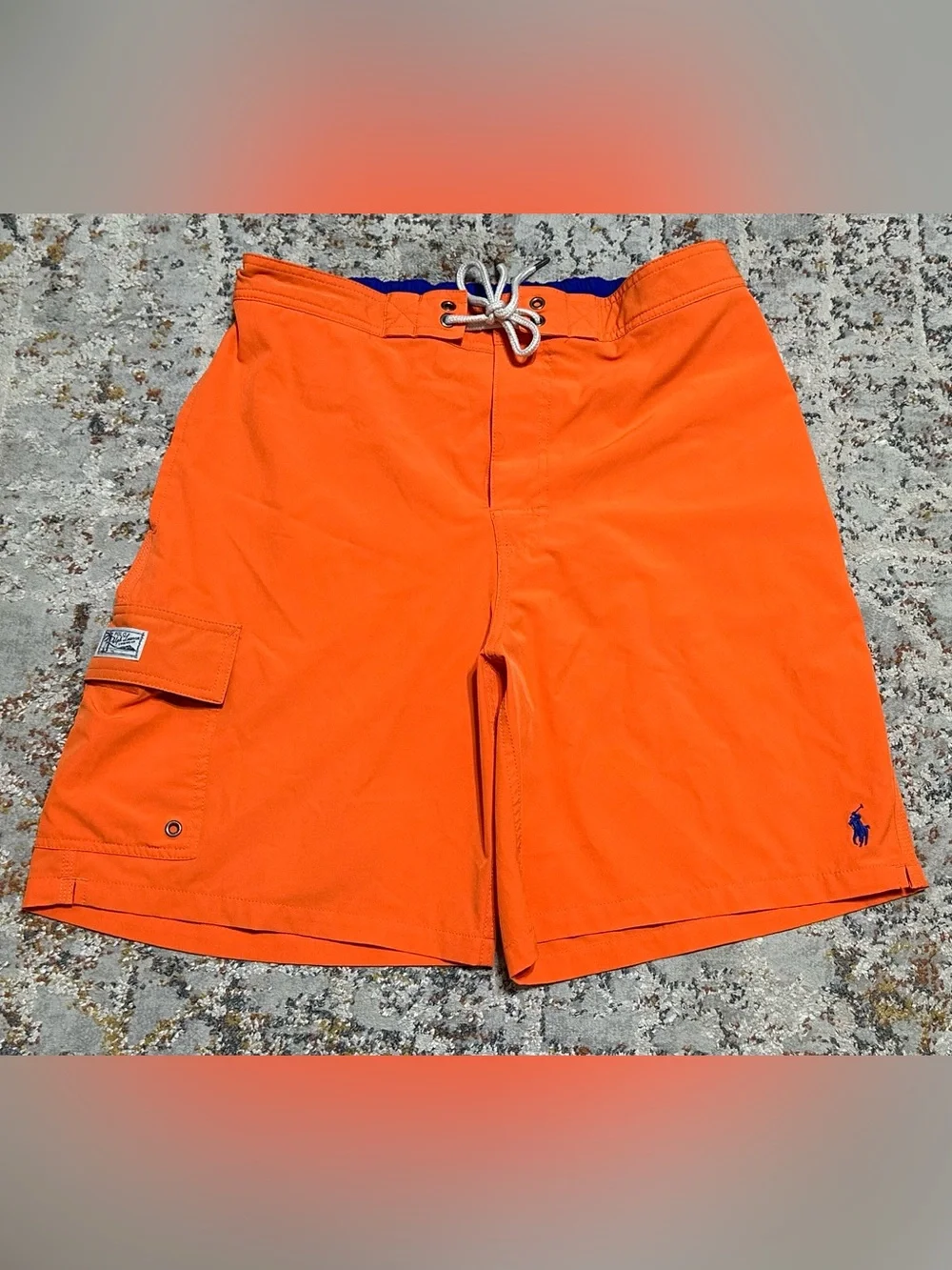 Ralph Lauren Kailua Classic-Fit Swim Trunks Orange size Large